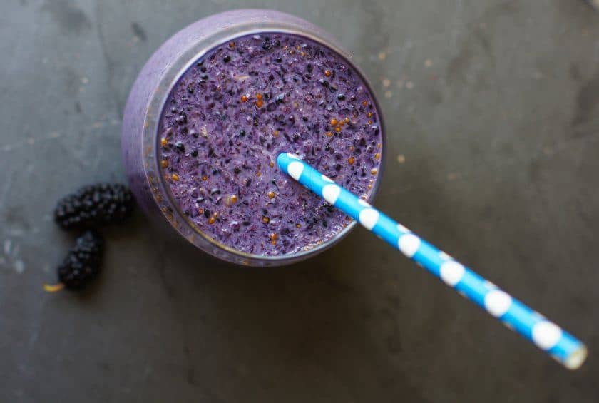 Mulberry, Lavender, and Kale Smoothie